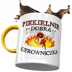 Kubek Żółty Dla Kierowniczki Piekielnie Dobra