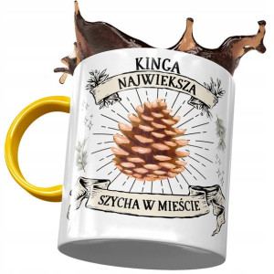 Kubek Żółty Dla Kingi Koleżanki na Prezent
