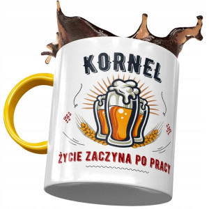 Kubek Żółty dla Kornela Kolegi Prezent na Urodziny