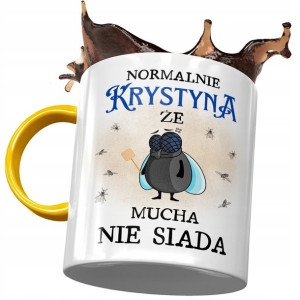 Kubek Żółty Dla Krystyny Żony Koleżanki Prezent