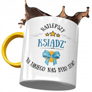 Kubek Żółty Dla Księdza Najlepszy Ksiądz Prezent