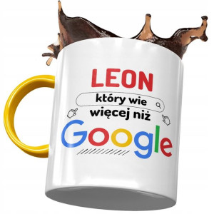 Kubek Żółty dla Leona Przyjaciela Kolegi Prezent