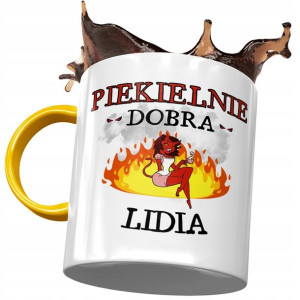 Kubek Żółty Dla Lidii Żony Koleżanki na Prezent