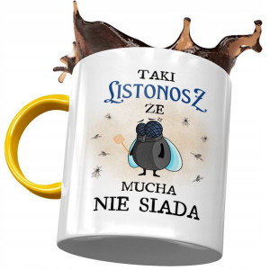 Kubek Żółty Dla Listonosza Że Mucha Nie Siada