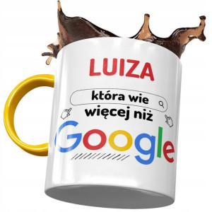Kubek Żółty Dla Luizy Żony Koleżanki na Prezent