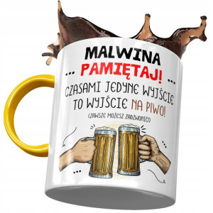 Kubek Żółty Dla Malwiny Koleżanki Żony Prezent