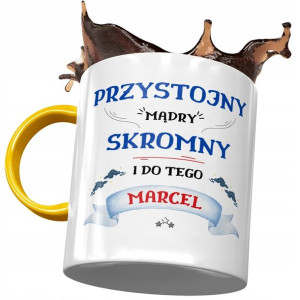 Kubek Żółty dla Marcela Przyjaciela Kolegi Prezent