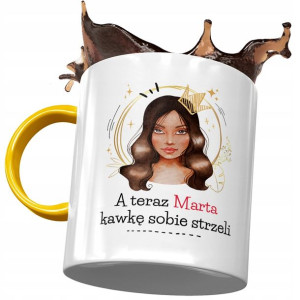 Kubek Żółty Dla Marty Żony Koleżanki na Prezent