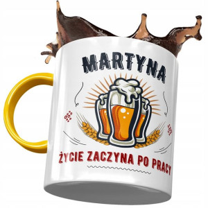 Kubek Żółty Dla Martyny Żony Koleżanki Prezent