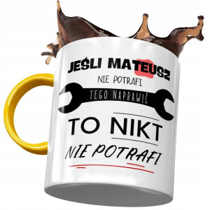 Kubek Żółty Dla Mateusza Kolegi Męża na Prezent