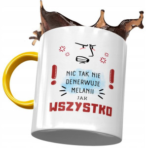 Kubek Żółty Dla Melanii Żony Koleżanki na Prezent