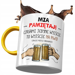 Kubek Żółty Dla Mii Żony Przyjaciółki na Prezent