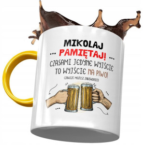 Kubek Żółty Dla Mikołaja Kolegi na Prezent