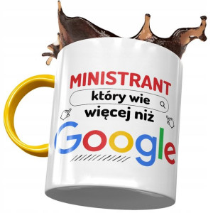 Kubek Żółty Dla Ministranta Który Wie Więcej Niż