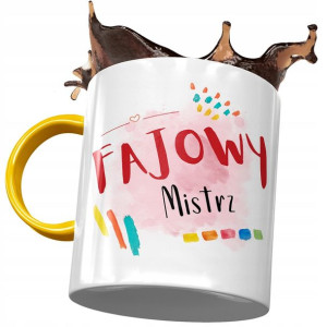 Kubek Żółty Dla Mistrza Fajowy Mistrz Prezent