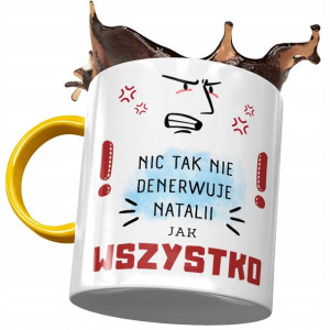 Kubek Żółty Dla Natalii Żony Przyjaciółki Prezent