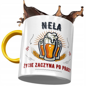 Kubek Żółty Dla Neli Żony Koleżanki Prezent