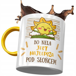 Kubek Żółty Dla Neli Żony Koleżanki Prezent