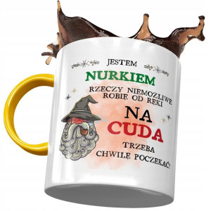 Kubek Żółty Dla Nurka Trzeba Chwilę Poczekać