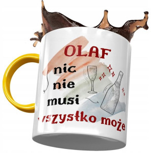 Kubek Żółty Dla Olafa Kolegi Męża na Prezent