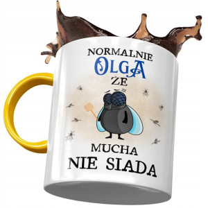 Kubek Żółty Dla Olgi Koleżanki Żony na Prezent