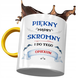 Kubek Żółty Dla Opiekuna Piękny Mądry Skromny