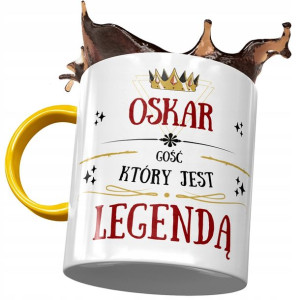 Kubek Żółty Dla Oskara Kolegi Męża syna na Prezent