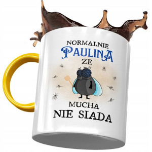 Kubek Żółty Dla Pauliny Żony Koleżanki Prezent
