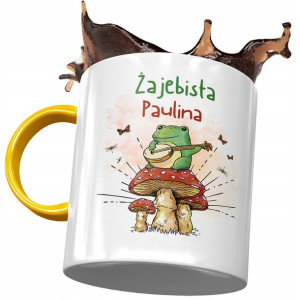 Kubek Żółty Dla Pauliny Żony Koleżanki Prezent