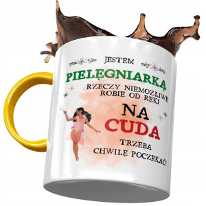 Kubek Żółty Dla Pielęgniarki Chwilę Poczekać