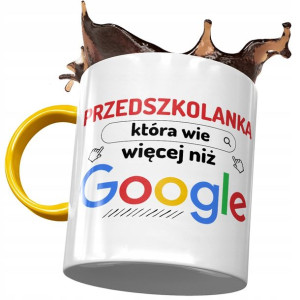 Kubek Żółty Dla Przedszkolanki Która Wie Więcej