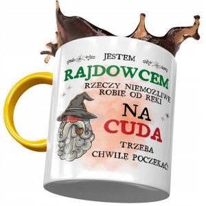 Kubek Żółty Dla Rajdowca na Cuda Trzeba Poczekać