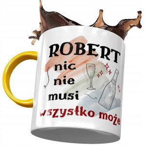 Kubek Żółty dla Roberta Kolegi Prezent na Urodziny