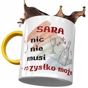 Kubek Żółty Dla Sary Żony Przyjaciółki Prezent