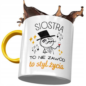 Kubek Żółty Dla Siostry na Urodziny na Prezent