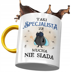 Kubek Żółty Dla Specjalisty Że Mucha Nie Siada