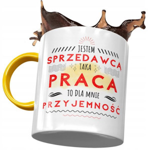 Kubek Żółty Dla Sprzedawcy To Dla Mnie Przyjemność