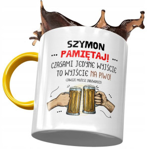 Kubek Żółty Dla Szymona Szymka Kolegi na Prezent