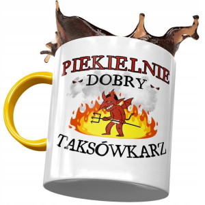 Kubek Żółty Dla Taksówkarza Piekielnie Dobry