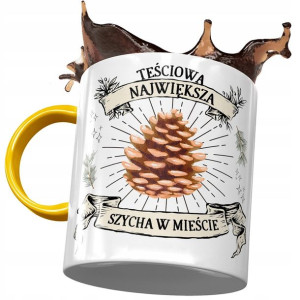 Kubek Żółty dla Teściowej Teściuni na Prezent