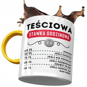 Kubek Żółty dla Teściowej Teściuni na Prezent