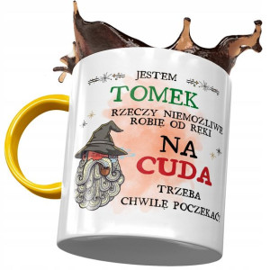 Kubek Żółty Dla Tomka Tomasza Kolegi Męża Prezent