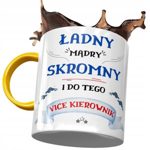 Kubek Żółty dla Vice Kierownika Ładny Mądry