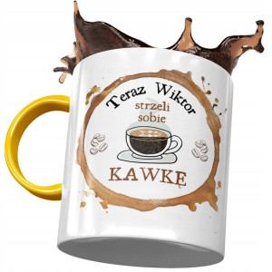 Kubek Żółty Dla Wiktora Kolegi Męża na Prezent