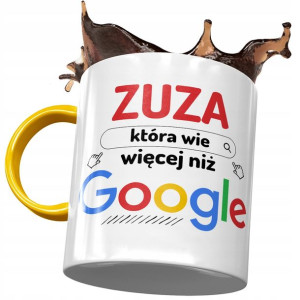 Kubek Żółty dla Zuzy Zuzanny Koleżanki na Prezent