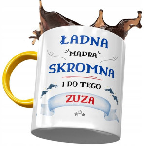 Kubek Żółty dla Zuzy Zuzanny Koleżanki na Prezent