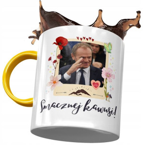 Kubek Żółty Donald Tusk PO Platforma na Prezent