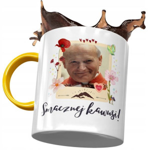 Kubek Żółty Jan Paweł II Papież Mem Papaj Prezent
