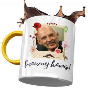 Kubek Żółty Janusz Korwin Mikke na Prezent