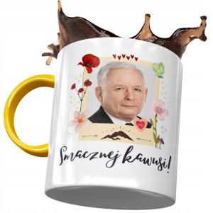 Kubek Żółty Jarosław Kaczyński Politycy na Prezent